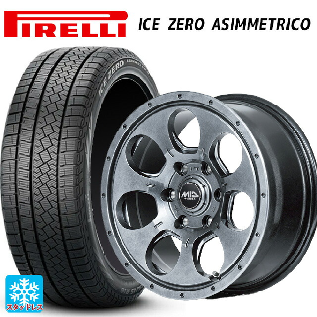 2024年製 205/65R16 95T ピレリ アイスゼロ アシンメトリコ 正規品 # エムアイディー MIDホイール マッドエージェント メタリックグレー 16-7J 国産車用 スタッドレスタイヤホイール4本セット｜タイヤホイール専門店コニシタイヤ