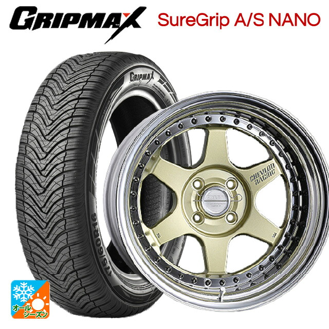 175/60R16 86V XL グリップマックス シュアグリップ A/S ナノ ブラックレター スーパースター シェブロンレーシング S1プラス アンダーヘッド PLATINUM GOLD 16-6J 国産車用 オールシーズンタイヤホイール4本セット