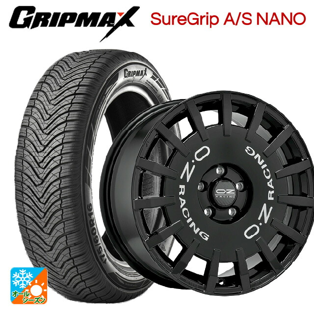 トヨタ プリウス(60系)用 195/60R17 90H グリップマックス シュアグリップ A/S ナノ ブラックレター オーゼット レーシング ラリーレーシング GBK 新品オールシーズンタイヤホイール 4本セット