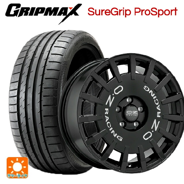 215/50R18 96Y XL グリップマックス シュアグリップ プロスポーツ ブラックレター オーゼット レーシング ラリーレーシング # GBK 18-8J 国産車用 サマータイヤホイール4本セット
