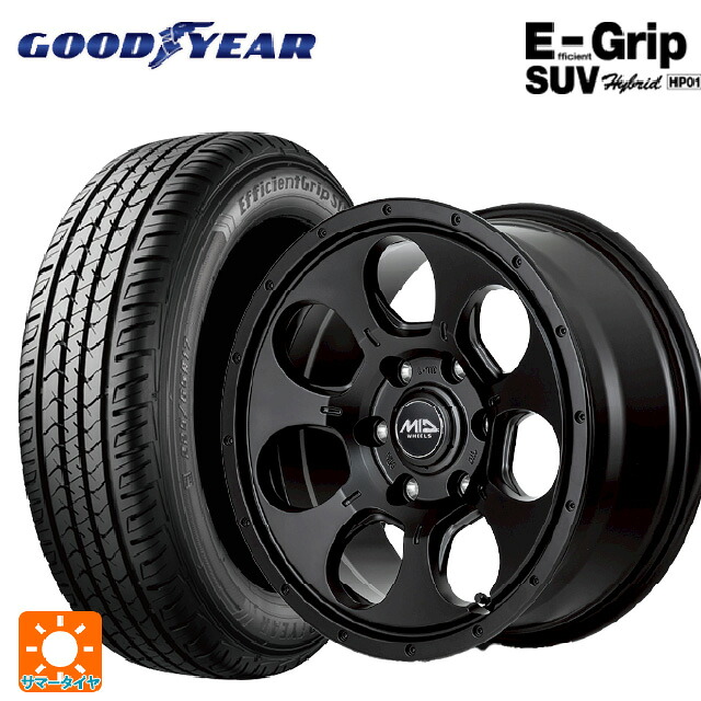 175/80R16 91S グッドイヤー エフィシェントグリップSUV HP01 エムアイディー MIDホイール マッドエージェント セミグロスブラック 16-5.5J 国産車用 サマータイヤホイール4本セット