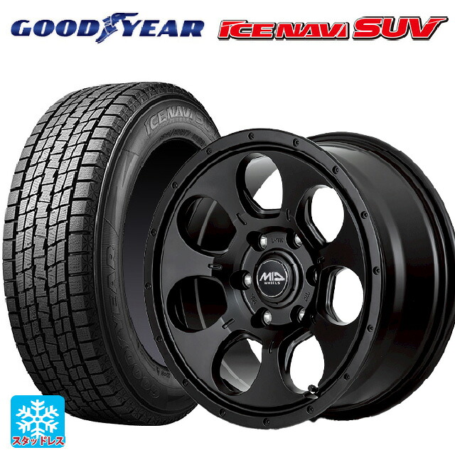 2025年製 215/65R16 98Q グッドイヤー アイスナビ SUV エムアイディー MIDホイール マッドエージェント セミグロスブラック 16-7J 国産車用 スタッドレスタイヤホイール4本セット