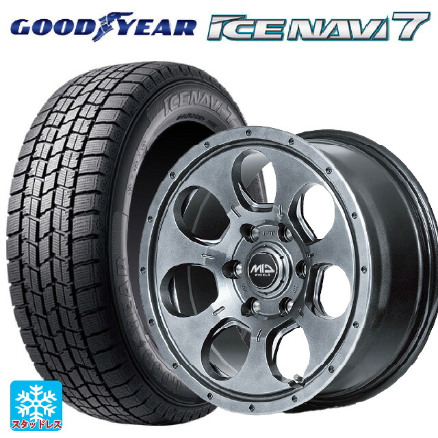 195/60R16 89Q グッドイヤー アイスナビ7(数量限定) # エムアイディー MIDホイール マッドエージェント メタリックグレー 16-7J 国産車用 スタッドレスタイヤホイール4本セット｜タイヤホイール専門店コニシタイヤ