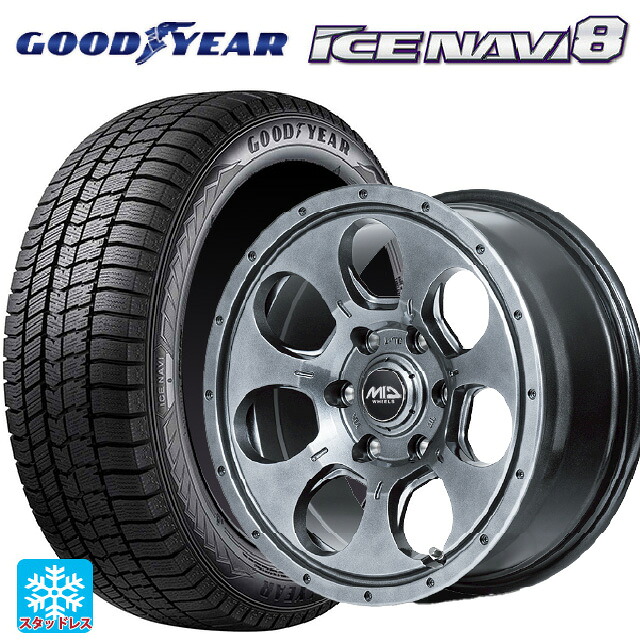 215/65R16 98Q グッドイヤー アイスナビ8 # エムアイディー MIDホイール マッドエージェント メタリックグレー 16-5.5J 国産車用 スタッドレスタイヤホイール4本セット|タイヤホイール専門店コニシタイヤ