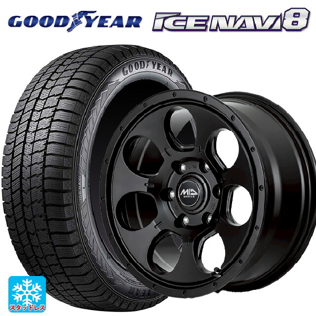 ホンダ ステップワゴン(RP6~8)用 2025年製 205/60R16 96Q XL グッドイヤー アイスナビ8 # エムアイディー MIDホイール マッドエージェント セミグロスブラック 新品スタッドレスタイヤホイール 4本セット