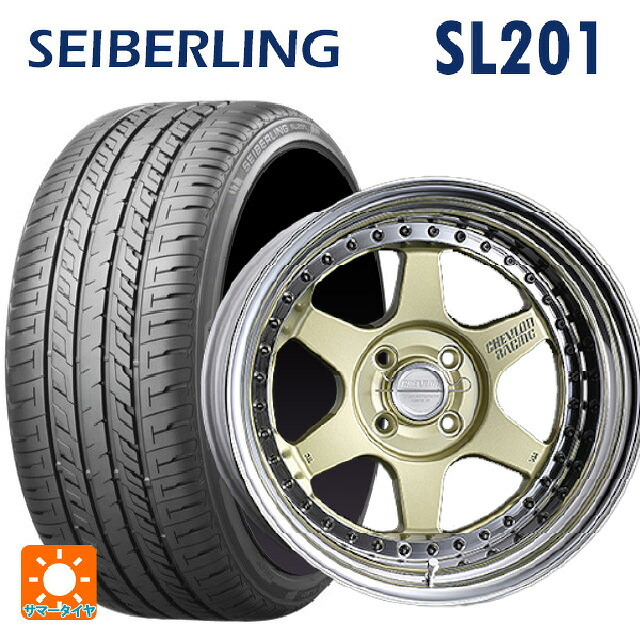 205/60R16 92H セイバーリング セイバーリング SL201(ブリヂストン工場生産） スーパースター シェブロンレーシング S1プラス アンダーヘッド PLATINUM GOLD 16-6.5J 国産車用 サマータイヤホイール4本セット