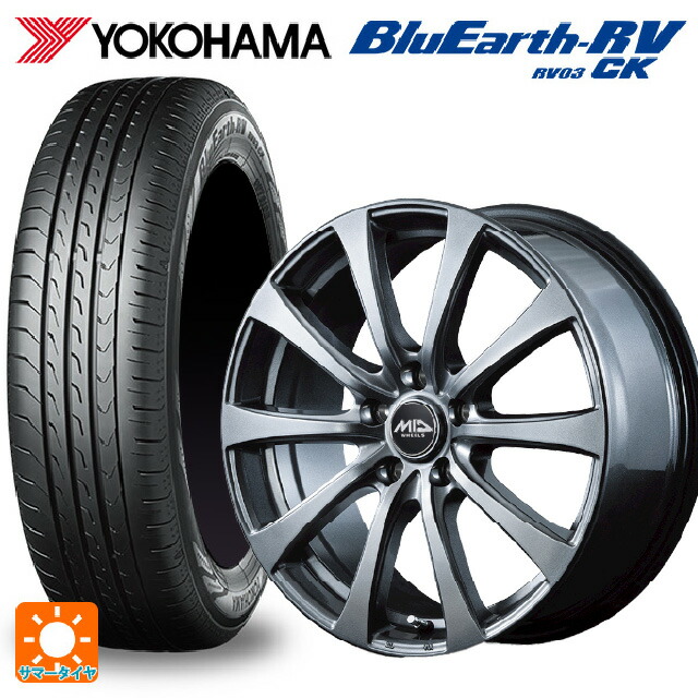 スズキ スイフト(ZC/ZD 13/43/53/83系)用 175/65R15 84H ヨコハマ ブルーアース RV03CK エムアイディー MIDホイール G10 メタリックグレー 新品サマータイヤホイール 4本セット