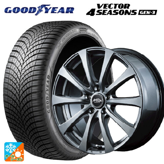 ホンダ ZR-V(RZ4)用 215/60R17 100V XL グッドイヤー ベクター4シーズンズ ジェン3 エムアイディー MIDホイール G10 メタリックグレー 新品オールシーズンタイヤホイール 4本セット 169,630円