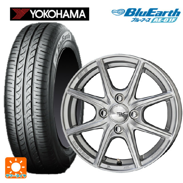 185/60R15 84H ヨコハマ ブルーアース AE01F 共豊 ザインEK シャインシルバー 15-5.5J 国産車用 サマータイヤホイール4本セット