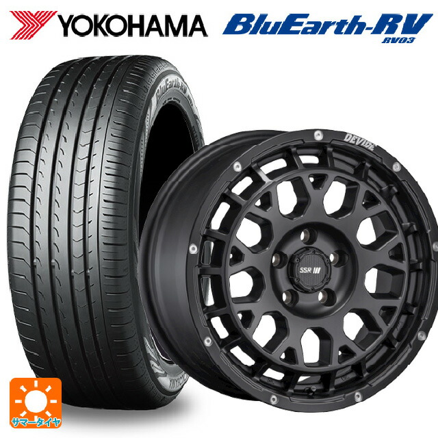 トヨタ アルファード(30系)用 225/60R17 99H ヨコハマ ブルーアース RV03 # タナベ SSR ディバイド GM フラットブラック 新品サマータイヤホイール 4本セット