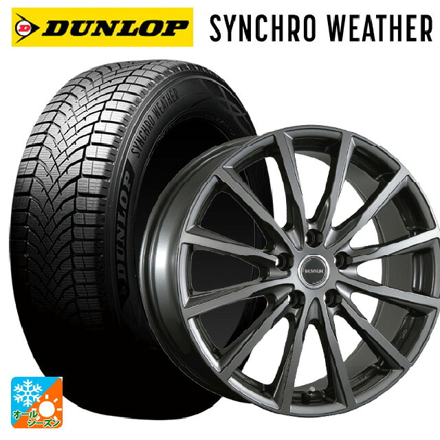 195/65R15 91H ダンロップ シンクロウェザー # ブリヂストン バルミナ AR12 GM2 15-6J 国産車用 オールシーズンタイヤホイール4本セット