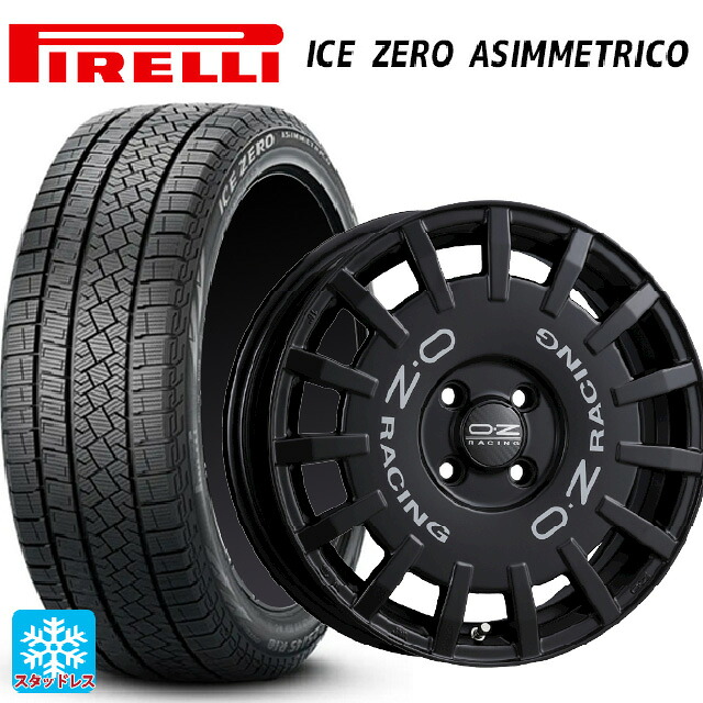 215/60R16 99H XL ピレリ アイスゼロ アシンメトリコ 正規品 # オーゼット レーシング ラリーレーシング マットブラック 16-7J 国産車用 スタッドレスタイヤホイール4本セット