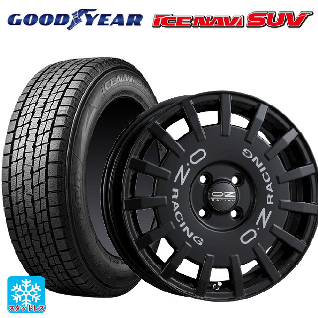 225/70R16 103Q グッドイヤー アイスナビ SUV オーゼット レーシング ラリーレーシング マットブラック 16-7J 国産車用 スタッドレスタイヤホイール4本セット