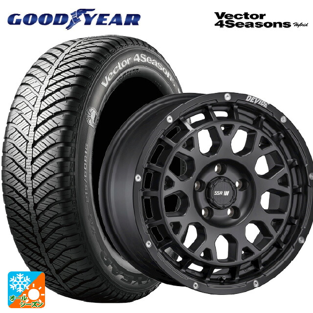215/45R17 91H XL グッドイヤー ベクターフォーシーズンズ ハイブリッド タナベ SSR ディバイド GM フラットブラック 17-7.5J 国産車用 オールシーズンタイヤホイール4本セット｜タイヤホイール専門店コニシタイヤ