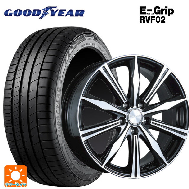 195/60R16 89H グッドイヤー エフィシェントグリップ RVF02 ブリヂストン バルミナ K10 B/N 16-6.5J 国産車用 サマータイヤホイール4本セット