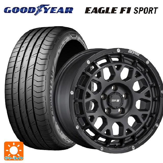 2023年製 235/45R17 94W グッドイヤー イーグルF1 スポーツ # タナベ SSR ディバイド GM フラットブラック 17-7.5J 国産車用 サマータイヤホイール4本セット