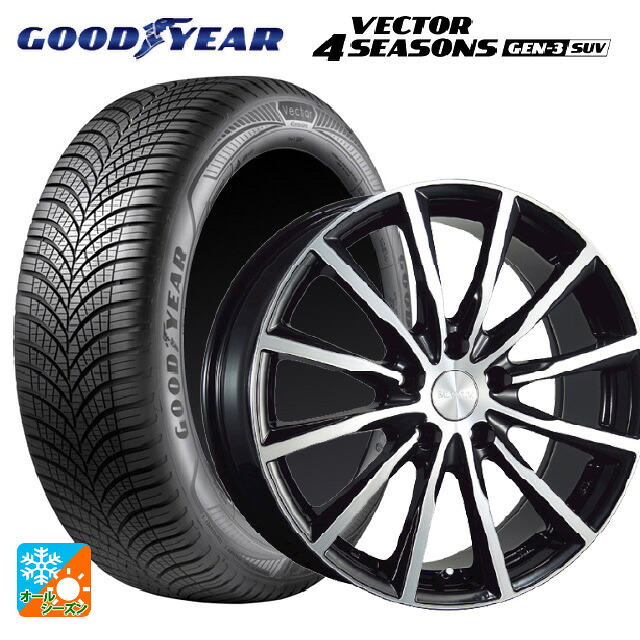 225/60R18 104W XL グッドイヤー ベクター4シーズンズ ジェン3 SUV ブリヂストン バルミナ A12 B/N 18-7.5J 国産車用 オールシーズンタイヤホイール4本セット