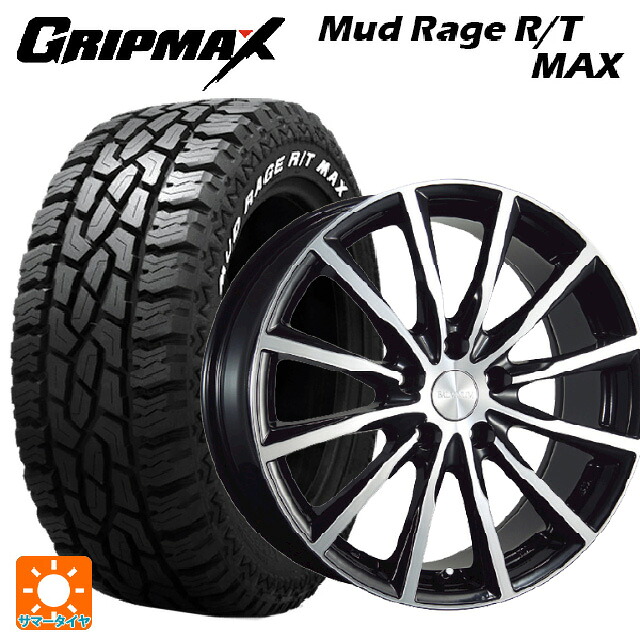 215/70R16 100/97R グリップマックス マッドレイジ RTマックス ホワイトレター ブリヂストン バルミナ A12 B/N 16-6J 国産車用 サマータイヤホイール4本セット