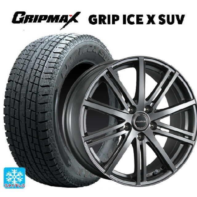 トヨタ bZ4X(11/15系)用 2023年製 235/60R18 107H XL グリップマックス グリップアイスX SUV ブラックレター # ブリヂストン バルミナ BR10 GM 新品スタッドレスタイヤホイール 4本セット
