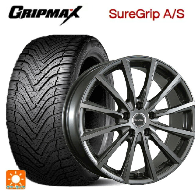 225/45R19 96W XL グリップマックス シュアグリップ A/S ブラックレター ブリヂストン バルミナ AR12 GM2 19-7.5J 国産車用 オールシーズンタイヤホイール4本セット
