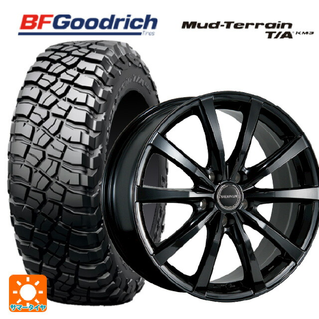 225/75R16 115/112Q BFグッドリッチ マッドテレーン TA KM3 ブラックレター 正規品 ブリヂストン バルミナ LS10 B 16-6J 国産車用 サマータイヤホイール4本セット
