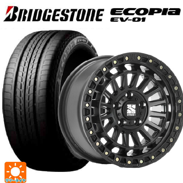 205/55R16 91V ブリヂストン エコピア EV-01 正規品 # エムエルジェイ エクストリームJ XJ08 サテンブラック 16-7J 国産車用 サマータイヤホイール4本セット