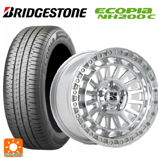 195/45R17 81W ブリヂストン エコピア NH200C 正規品 エムエルジェイ エクストリームJ XJ08 グロスマシンド 17-7.5J 国産車用 サマータイヤホイール4本セット|タイヤホイール専門店コニシタイヤ