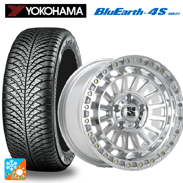 225/50R18 99W XL ヨコハマ ブルーアース4S AW21 # エムエルジェイ エクストリームJ XJ08 グロスマシンド 18-8J 国産車用 オールシーズンタイヤホイール4本セット