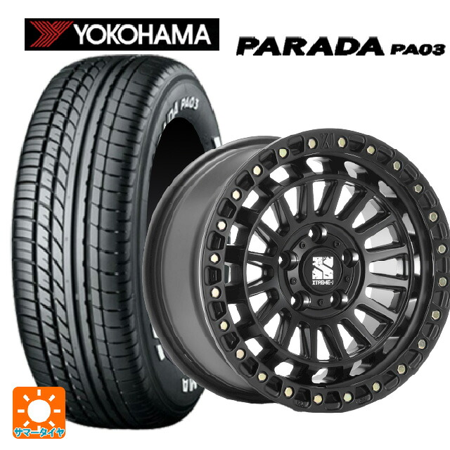 215/65R16 109/107S ヨコハマ パラダ PA03 ホワイトレター エムエルジェイ エクストリームJ XJ08 サテンブラック 16-5.5J 国産車用 サマータイヤホイール4本セット|タイヤホイール専門店コニシタイヤ