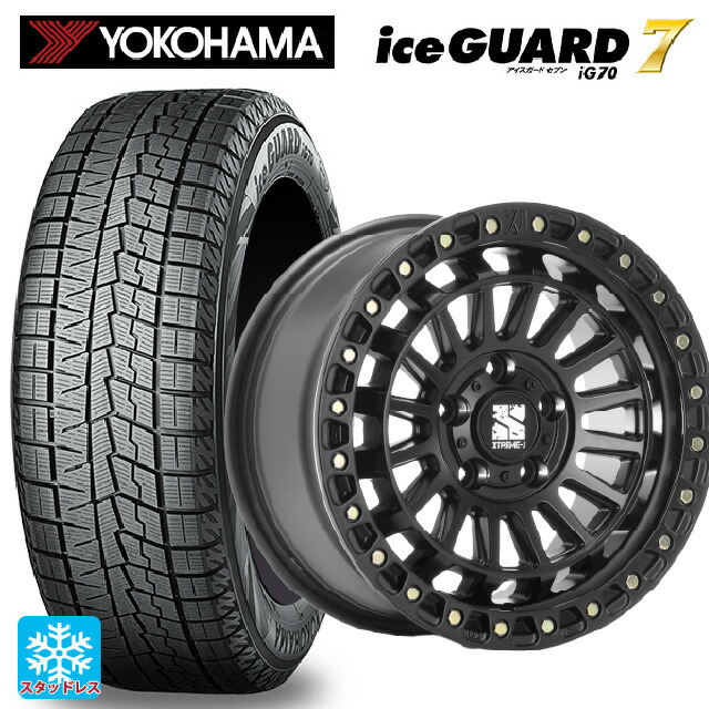 205/65R16 95Q ヨコハマ アイスガード7(IG70) # エムエルジェイ エクストリームJ XJ08 サテンブラック 16-7J 国産車用 スタッドレスタイヤホイール4本セット｜タイヤホイール専門店コニシタイヤ