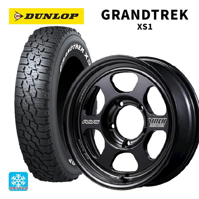 2024年製 215/70R16 100/97N ダンロップ グラントレックXS1 ホワイトレター # レイズ ボルクレーシング TE37 for J ブラックシャドウ LTD. PH 16-5.5J 国産車用 スタッドレスタイヤホイール4本セット