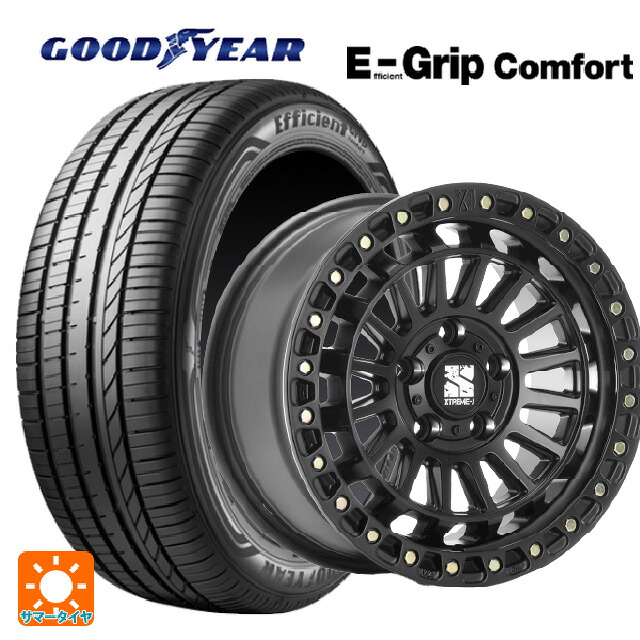 225/60R18 100V グッドイヤー エフィシェントグリップ コンフォート エムエルジェイ エクストリームJ XJ08 サテンブラック 18-8J 国産車用 サマータイヤホイール4本セット