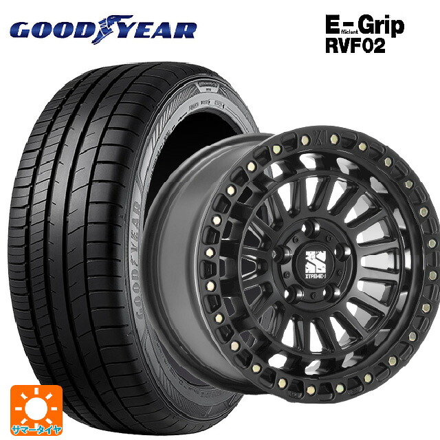 225/45R18 95W XL グッドイヤー エフィシェントグリップ RVF02 エムエルジェイ エクストリームJ XJ08 サテンブラック 18-8J 国産車用 サマータイヤホイール4本セット|タイヤホイール専門店コニシタイヤ