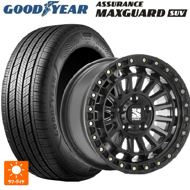 スズキ ジムニーシエラ(74系)用 225/70R16 103H グッドイヤー アシュアランス マックスガード SUV エムエルジェイ エクストリームJ XJ08 サテンブラック 新品サマータイヤホイール 5本セット