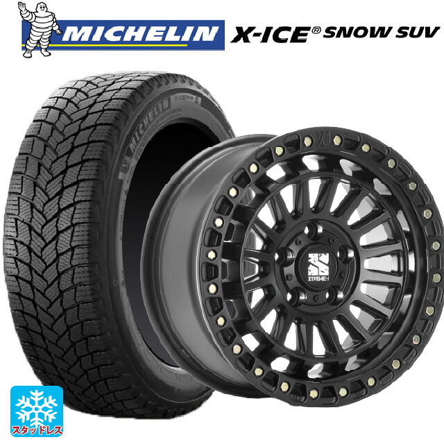 235/55R18 104T XL ミシュラン 正規品 エックスアイス スノー SUV エムエルジェイ エクストリームJ XJ08 サテンブラック 18-8J 国産車用 スタッドレスタイヤホイール4本セット