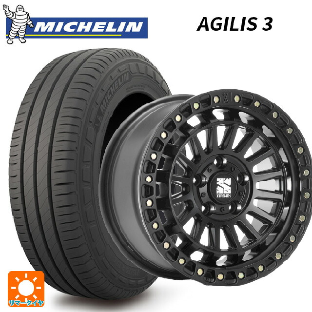 215/65R16 109/107T ミシュラン 正規品 アジリス 3 エムエルジェイ エクストリームJ XJ08 サテンブラック 16-6J 国産車用 サマータイヤホイール4本セット|タイヤホイール専門店コニシタイヤ