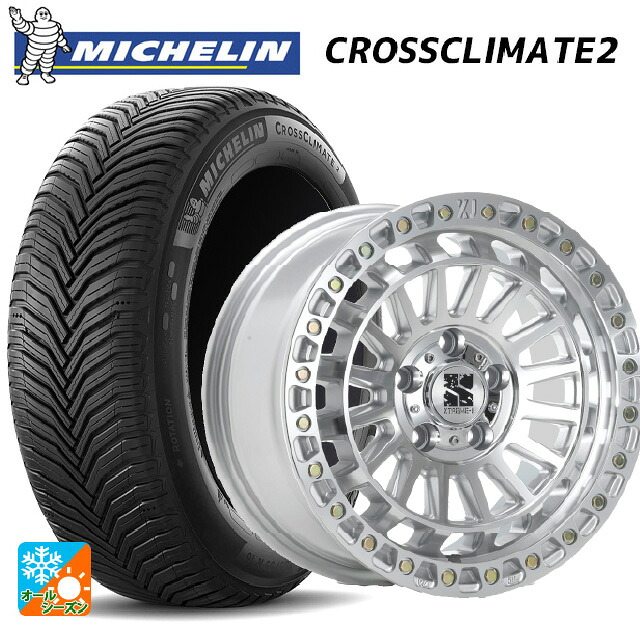 2024年製 225/60R18 104W XL ミシュラン クロスクライメイト2 正規品 エムエルジェイ エクストリームJ XJ08 グロスマシンド 18-8J 国産車用 オールシーズンタイヤホイール4本セット