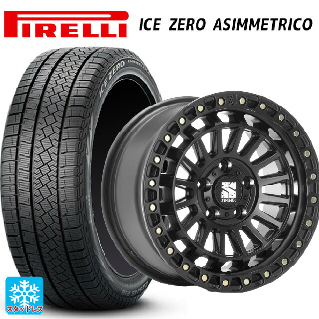 205/55R16 91H ピレリ アイスゼロ アシンメトリコ 正規品 # エムエルジェイ エクストリームJ XJ08 サテンブラック 16-7J 国産車用 スタッドレスタイヤホイール4本セット|タイヤホイール専門店コニシタイヤ