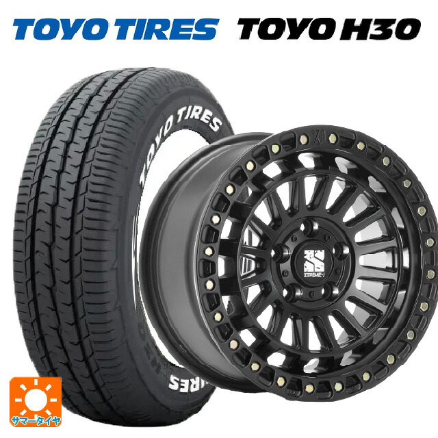 215/65R16 109/107R トーヨー H30 ホワイトレター エムエルジェイ エクストリームJ XJ08 サテンブラック 16-5.5J 国産車用 サマータイヤホイール4本セット