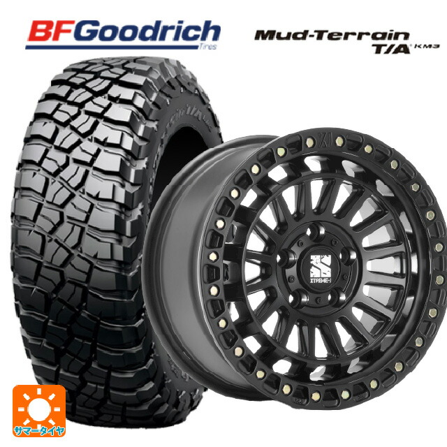 レクサス LX(300系)用 275/65R18 123/120Q XL BFグッドリッチ マッドテレーン TA KM3 ブラックレター 正規品 エムエルジェイ エクストリームJ XJ08 サテンブラック 新品サマータイヤホイール 4本セット