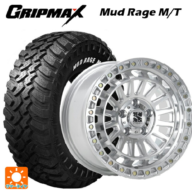 2022年製 235/70R16 106Q グリップマックス マッドレイジ M/T ホワイトレター エムエルジェイ エクストリームJ XJ08 グロスマシンド 16-6J 国産車用 サマータイヤホイール4本セット