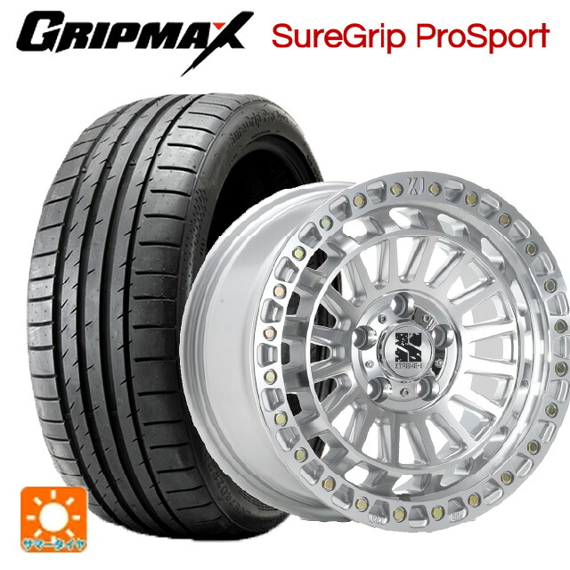 225/45R18 95Y XL グリップマックス シュアグリップ プロスポーツ ブラックレター エムエルジェイ エクストリームJ XJ08 グロスマシンド 18-8J 国産車用 サマータイヤホイール4本セット｜タイヤホイール専門店コニシタイヤ