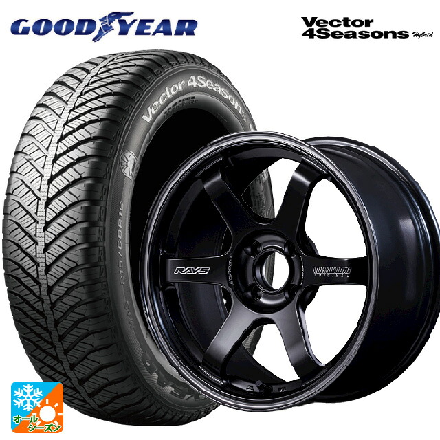 165/65R15 81H グッドイヤー ベクターフォーシーズンズ ハイブリッド レイズ ボルクレーシング TE37 ソニックブラックシャドウ LTD # PH 15-5J 国産車用 オールシーズンタイヤホイール4本セット|タイヤホイール専門店コニシタイヤ