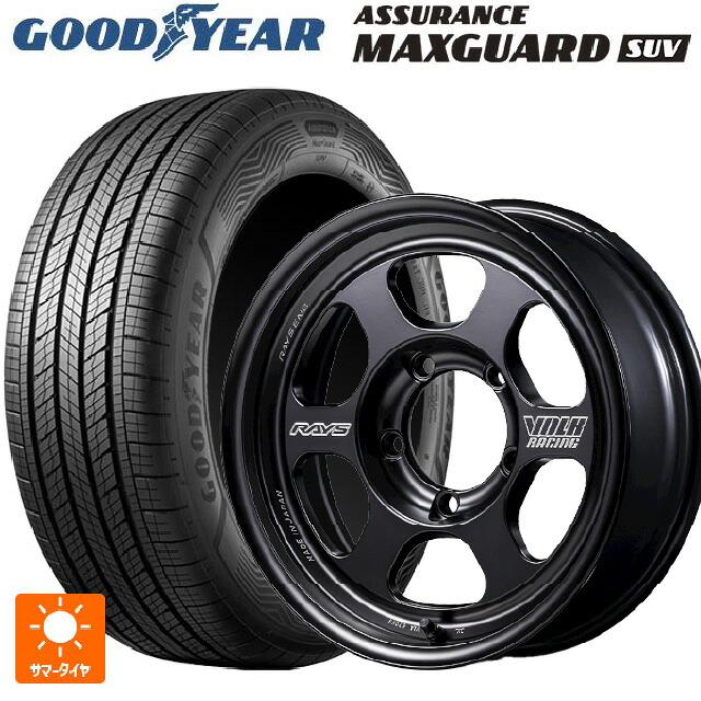 スズキ ジムニーシエラ(74系)用 225/70R16 103H グッドイヤー アシュアランス マックスガード SUV レイズ ボルクレーシング TE37 for J ブラックシャドウ LTD. PH 新品サマータイヤホイール 5本セット