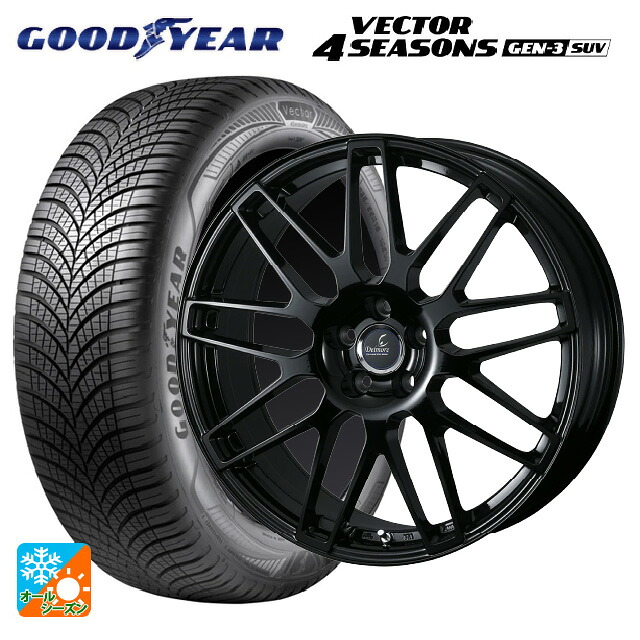 レクサス RX(A10/H10)用 235/65R18 110V XL グッドイヤー ベクター4シーズンズ ジェン3 SUV ウェッズ デルモア LC.S グロスブラック 新品オールシーズンタイヤホイール 4本セット