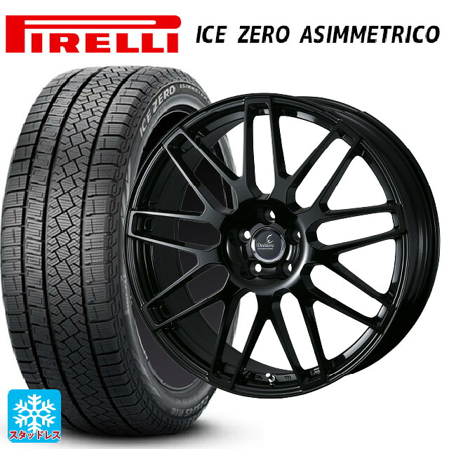 レクサス NX(20系)用 235/60R18 107H XL ピレリ アイスゼロ アシンメトリコ 正規品 # ウェッズ デルモア LC.S グロスブラック 新品スタッドレスタイヤホイール 4本セット