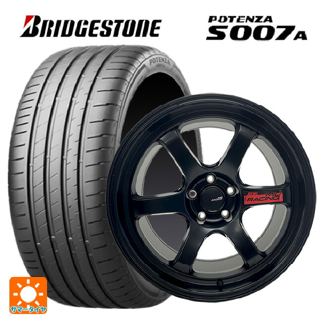 ホンダ プレリュード(BF1)用 235/45R18 98Y XL ブリヂストン ポテンザ S007A 正規品 エムアイディー MIDレーシング R06 ブラックエディション セミグロスブラック 新品サマータイヤホイール 4本セット｜タイヤホイール専門店コニシタイヤ