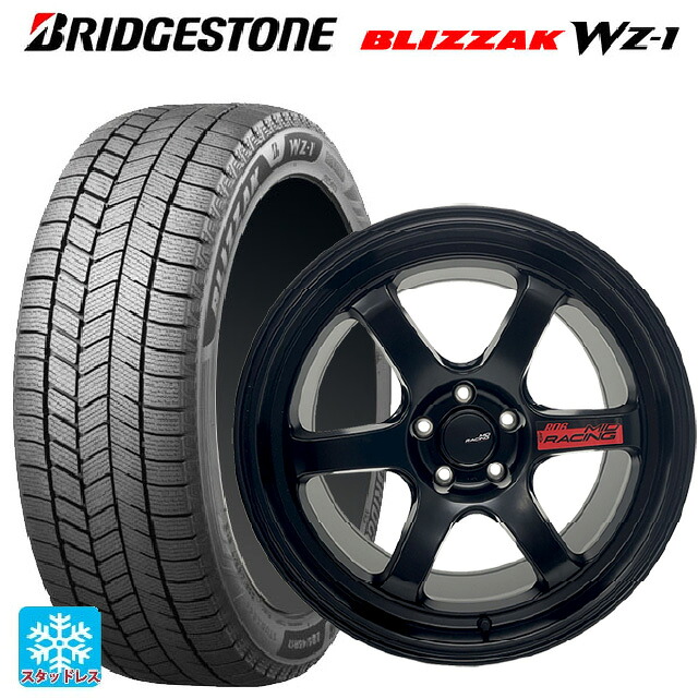 ホンダ プレリュード(BF1)用 2025年製 235/45R18 94Q ブリヂストン ブリザック WZ1 正規品 エムアイディー MIDレーシング R06 ブラックエディション セミグロスブラック 新品スタッドレスタイヤホイール 4本セット