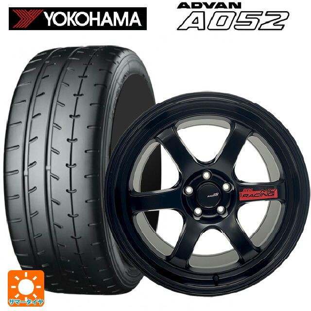 ホンダ シビック タイプR(FL5)用 265/35R18 97Y XL ヨコハマ アドバン A052 正規品 エムアイディー MIDレーシング R06 ブラックエディション セミグロスブラック 新品サマータイヤホイール 4本セット