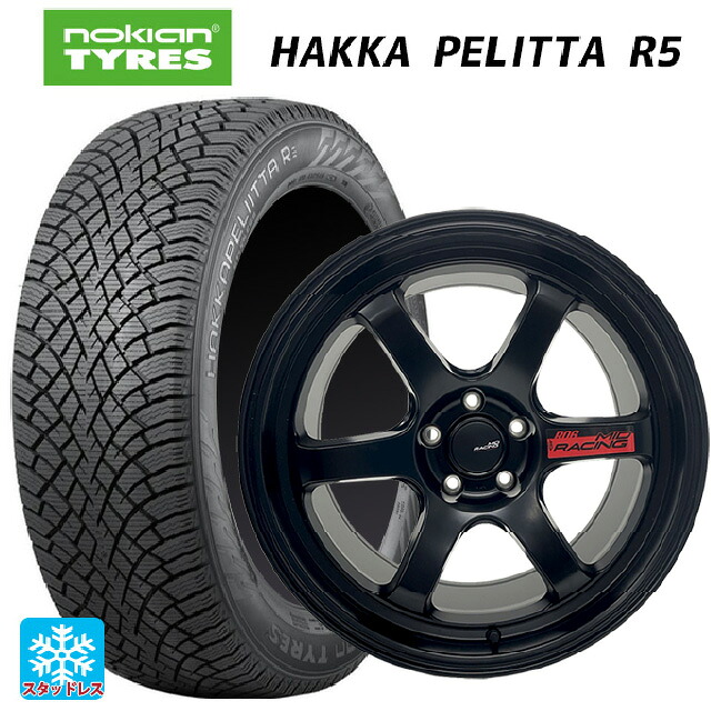 ホンダ プレリュード(BF1)用 235/45R18 98T XL ノキアン ハッカペリッタR5 エムアイディー MIDレーシング R06 ブラックエディション セミグロスブラック 新品スタッドレスタイヤホイール 4本セット|タイヤホイール専門店コニシタイヤ